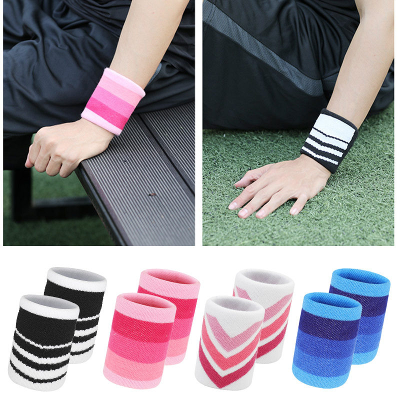 Wristband Pair Sweat - 1 çift renkli Polyester pamuk yetişkin